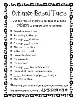 Preview of Evidence Based Terms - Reader's Response