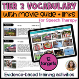 Tier 2 Vocabulary Activities Boom Cards™ with Movie Guide 