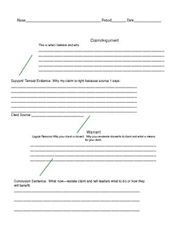 Preview of Evidence-Based Writing Organizer