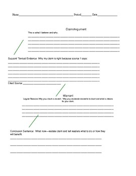 Evidence-Based Writing Organizer by MrsGs8thgrade | TPT