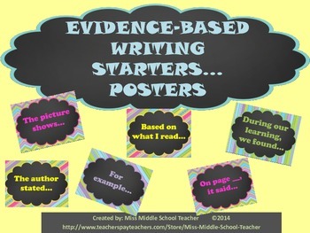 Preview of Evidence-Based Writing Starters Poster Set