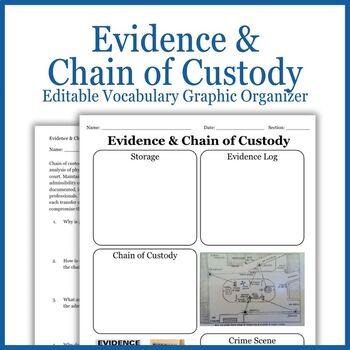 Preview of Evidence & Chain of Custody Vocabulary Graphic Organizer | Forensic Science