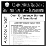 Evidence/Commentary/Reasoning Sentence Starters and Transi