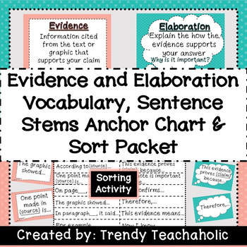 Preview of Evidence & Elaboration Anchor Chart & Sort Activity- R.A.C.E.
