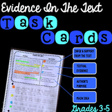 Evidence In The Text Task Cards Grades 3-5
