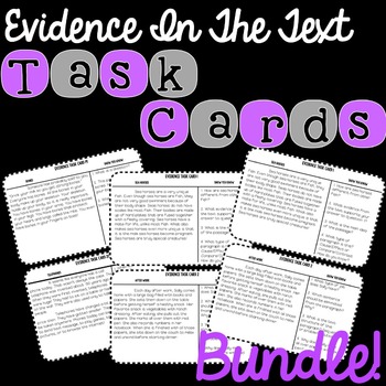 Preview of Evidence In The Text Task Cards Bundle!