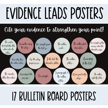Preview of Text Evidence Bulletin Board | Sentence Starters | Citing Textual Evidence