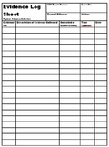 Evidence Log Sheet - Forensic Science