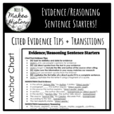 Evidence/Reasoning Sentence Starters! Transitions! Cited T