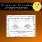 Evidence and Elaboration Sentence Starters