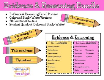 Preview of Evidence and Reasoning Sentence Stems | Bulletin Board Reference Posters