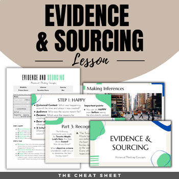 Preview of Evidence and Sourcing Lesson: Teaching Historical Thinking - Digital & Print!
