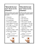 Evidence and Supporting Detail bookmark questions