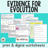 Evidence for Evolution - Reading Comprehension Worksheets