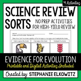 Evidence for Evolution Review Sort | Printable, Digital & Easel