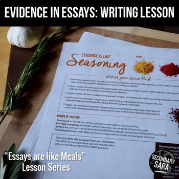 Preview of Evidence is like Seasoning (DISTANCE LEARNING): Lesson for ANY Essay!