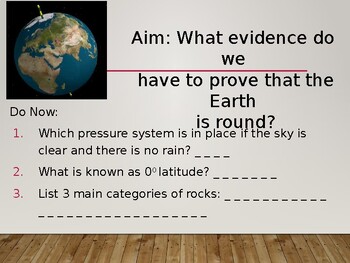 Preview of Evidence of Earth's Shape Power Point Presentation w/KEY