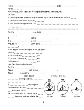 Preview of Evidence of Earth's Shape Scaffolded/Guided Notes w/KEY