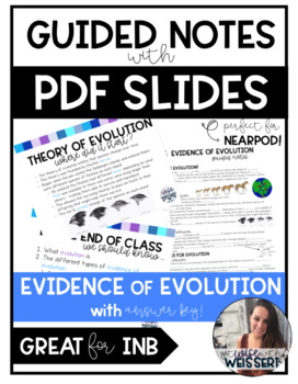 Preview of Evidence of Evolution Guided Notes with PDF Slides