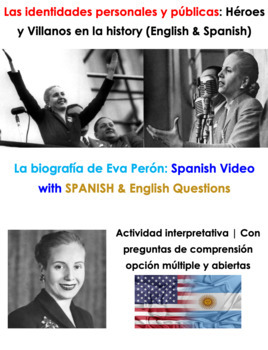 Preview of Evita Perón Listening Activity | Spanish Video with English & Spanish Questions