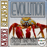 Evolution Review Word Search Worksheet Activity in Print a