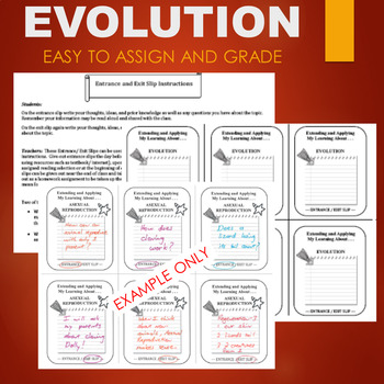 Preview of Evolution Adaptation Activity - ENTRANCE AND EXIT SLIP