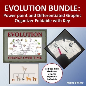 Preview of Evolution Bundle: PowerPoint and Differentiated Graphic Organizer Notes