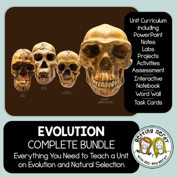 Preview of Evolution Complete Bundle - PowerPoint Unit, INB, Task Cards, Word Wall
