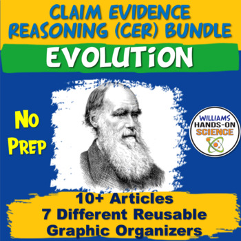Preview of Evolution Claim Evidence Reasoning CER Bundle with Graphic Organizers