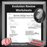 Evolution, Darwin and Natural Selection Review Worksheets 