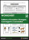 Divergent Evolution Convergent Evolution & Coevolution Worksheet