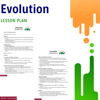Preview of Evolution Explorations: Comprehensive Lesson Plan