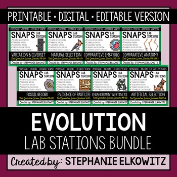 Preview of Evolution Lab Stations Bundle | Printable, Digital & Editable