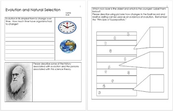 Preview of Evolution and Natural Selection Unit Printable Work Bundles