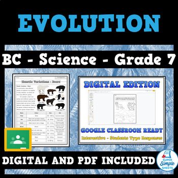Preview of BC Grade 7 Science - Evolution - Plants and Animals - NEWLY UPDATED
