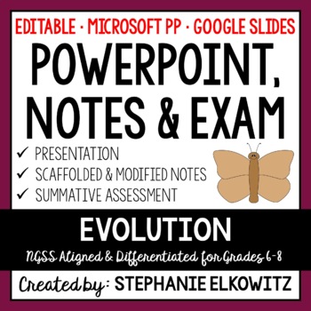 Preview of Evolution and Natural Selection PowerPoint, Notes & Exam - Google Slides