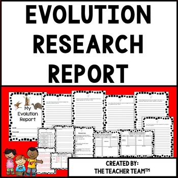 Preview of Evolution Research Report | Printable Evolution Project