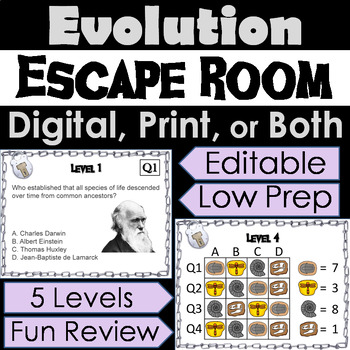 Preview of Evolution Activity: Biology Escape Room Digital (Science Breakout Game)