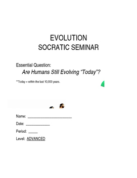 Preview of Evolution Socratic Seminar
