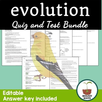 Preview of Evolution Test and Quiz Bundle