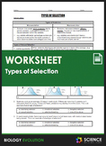 Worksheet - Evolution - Types of Selection - Distance Learning