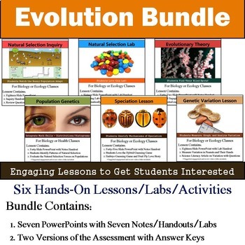 Preview of Evolution Unit - Natural Selection (Six 90min Lesson Bundle with Assessment)
