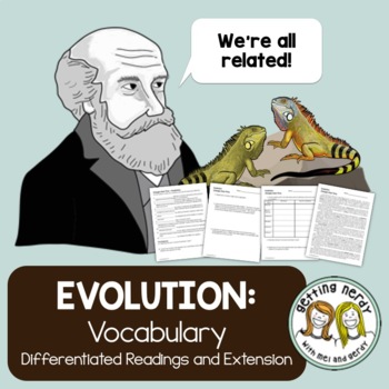Preview of Evolution Vocabulary - Differentiated Science Reading Passages & Questions