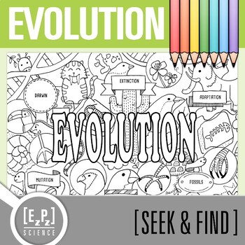 Preview of Evolution Vocabulary Search Activity | Seek and Find Science Doodle