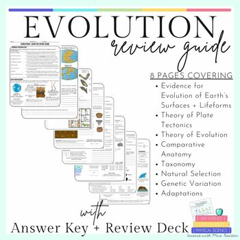 Preview of Evolution and Genetics Study Guide Review with Answer Key