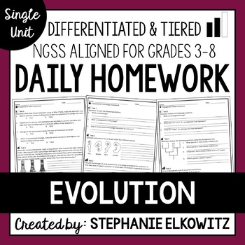 Preview of Evolution and Natural Selection Homework | Printable & Digital