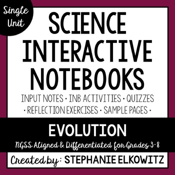 Preview of Evolution and Natural Selection Interactive Notebook Unit | Editable Notes