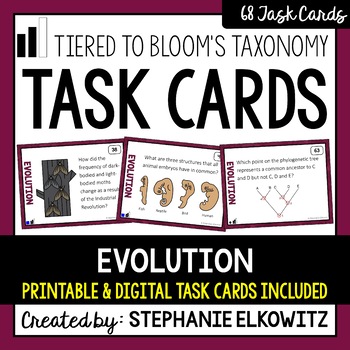 Preview of Evolution and Natural Selection Task Cards | Printable & Digital