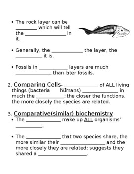 Evolution and Species Guided Notes by Creative Science Activities for You