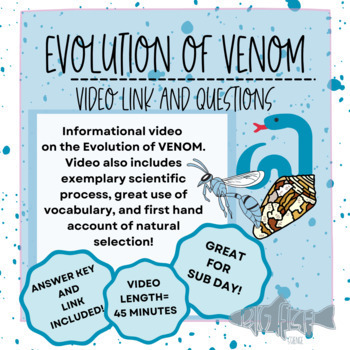 Preview of Evolution of Venom YouTube Video with Questions, Evolution Video with Questions